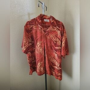 Caribbean Silk Blend Button Up Short Sleeve Shirt With Pocket